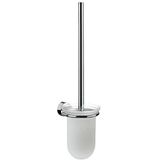 Emco Rondo 2 toiletborstelgarnituur, glas gesatineerd chroom, toiletborstel met borstelhouder, wandmontage 41500101