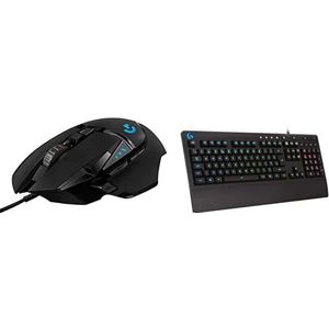 Logitech G G502 HERO Wired Gaming Mouse en G213 RGB Gaming Keyboard - muizen met programmeerbare knoppen en afstembare gewichtjes - aanpasbaar verlicht toetsenbord met tactiele toetsen - Pc/laptops