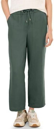 Cecil Dames Wide Legs broek van linnenmix in Groen, Gr: XXL