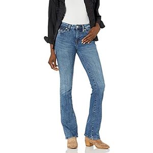 True Religion Womens Becca Mid Rise Bootcut Flap Jean, Ghost Wave, 30