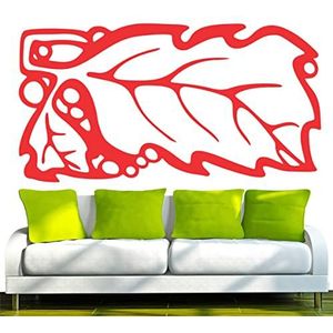 Indigos muurstickers e118 stijlvolle bladeren met bolletjes, vinyl, rood, 40 x 21 x 1 cm