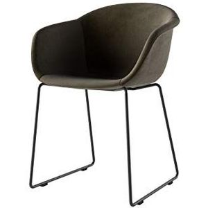 Homemania APSMA3BSMETV60003 Smack stoel voor woonkamer, eetkamer, slaapkamer, kantoor, zwart, kolen, staal, polypropyleen, fluweel, 61 x 54 x 85 cm