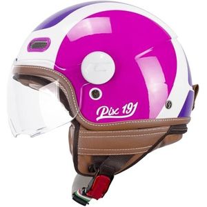 Collectible 2x Helm met bril en origineel leren jas voor Solexrijder