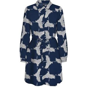 Onlnova Life Vis L/S Shirt Dress, blauw, L