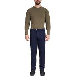 M17 Heren Slim Fit Denim Jeans Casual Klassieke Plain Jongens Broek Katoen Zip Fly, Indigo Blauw, 42