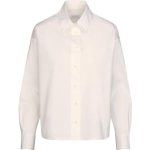 Seidensticker Hemdblouse voor dames, modieuze blouse, oversized fit, hemdblousekraag, lange mouwen, 100% katoen, wit, 50 NL