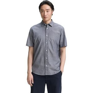 TOM TAILOR - Chemise - Navy Chambray - Korte Mouwen - XXL