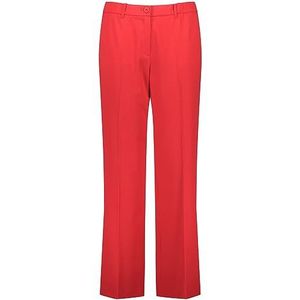 Samoon Greta verzorgde damesbroek met wijde pijpen, effen, normale lengte, power rood, 42