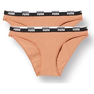 PUMA Dames Underwear 2 Pack Bikini, Mocca Mouse, M (2-pack)