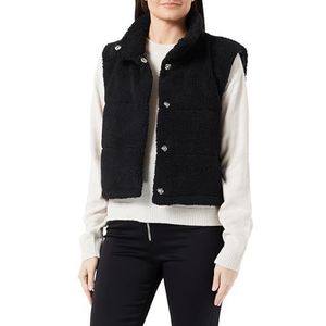 ONLY Onlsandra Teddy Waistcoat OTW Vest voor dames, zwart, XXL