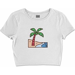 Bona Basics, Digitaal bedrukt, basic T-shirt voor dames,%100 katoen, wit, casual, damestops, maat: XL, Wit, XL