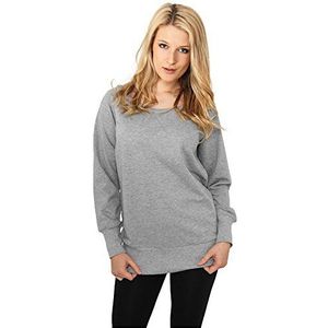 Urban Classics TB607 Sweatshirt voor dames, met ronde hals, gemengd grijs, XS