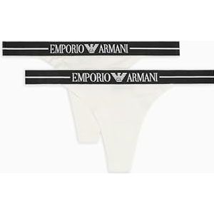 Emporio Armani tanga slip voor dames, wit/wit, XS