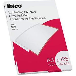 Ibico A3 Lamineerhoezen, Mat, 250 Micron, 100 Stuks, Helder, 627324