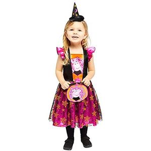 Amscan - Kinderkostuum Peppa Pig heksen, jurk, hoed, tas, themafeest, carnaval, Halloween