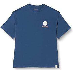 MUSTANG Heren Aidan C Print T-shirt, Dark Denim 5242, XL