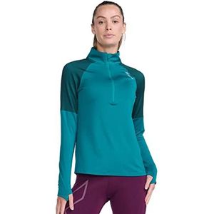 2XU Dames lichte snelheid 1/2 rits jade/zilver reflecterend, L
