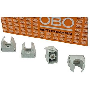 OBO Bettermann M16 Quick-klemmen, klemklem, buisklem, vastzetbaar, lichtgrijs, 16 mm, 50 stuks