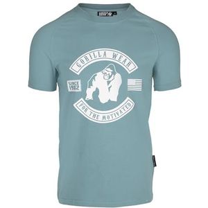 GORILLA WEAR Tulsa T-Shirt Wit, Blauw, 4XL