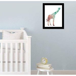 WALPLUS Giraffe Art Canvas wandsticker, Vinyl, meerkleurig, 40 x 30 x 5 cm