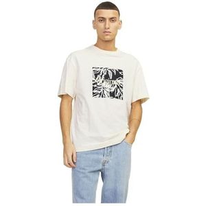 JACK & JONES JORLAFAYETTE Branding Tee SS Crew Neck, Botercrème., S