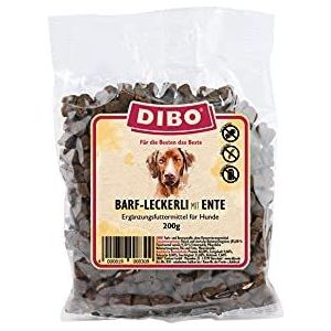 Dibo Barf lekkernijen, 200 g paard, wild, struisvogel, lam, eend, hondensnack, kleine en praktische training, hondensnoepjes, suikervrij, gezond en lekker (eend)