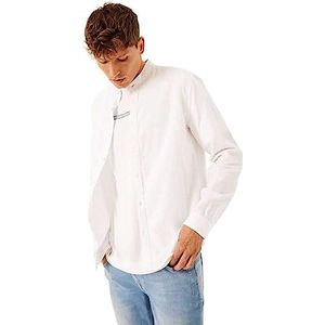 Garcia Heren Shirt met lange mouwen, wit, XL, wit, XL