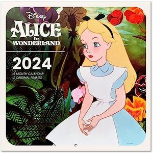 Grupo Erik Kalender 2024 Disney Alice - Broschürenkalender 2024 30x30 cm - Fsc-gecertificeerde wandkalender - Wandkalender 12 Maanden + poster