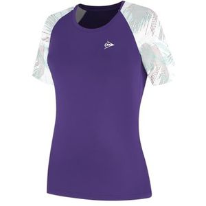 DUNLOP Game Tee 2 voor Dames, Violet, Indigo/Wit/Aventurijngroen, XS