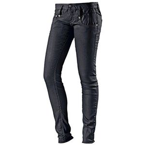 Prachtige damesjeans 5303 DB990 Pitch Black Coated Denim Skinny/Slim Fit (groen) normale tailleband