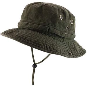 Armycrew Big Oversized Jungle Boonie Bucket Hat met kinkoord past tot XXXL, Olijf, XXL/3XL