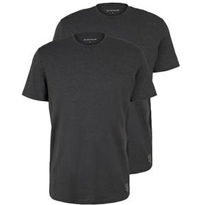 TOM TAILOR heren Basic T-shirt 1008638, 11086 - Dark Grey Melange, XL