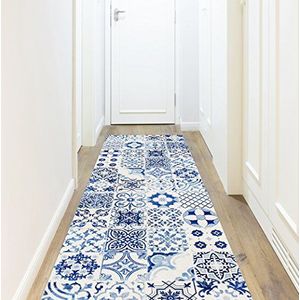 Vinyl tapijt Port Grimaud, blauw, 300 x 80 cm