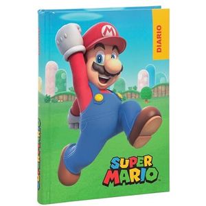 Super Mario Schoolagenda 2024-2025, officieel Super Mario dagboek, 12 maanden, ideaal voor de basisschool, met gevoerde omslag en 320 gekleurde bedrukte binnenpagina's, 13 x 17,8 cm, rood