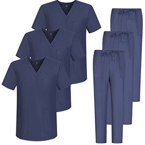 MISEMIYA - Pack * 3 Sets - Unisex Sanitaire Uniforme Medische Sanitaire Uniformen Sanitaire Sets 3-817-8312, Grijs 68, XS