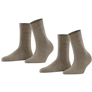 ESPRIT Dames Sokken Basic Easy 2-Pack W SO Katoen eenkleurig Multipack 2 Paar, Bruin (Nutmeg Melange 5410), 39-42