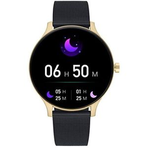 Radiant - San Diego collectie – smartwatch met hartslagmeter, bloeddrukmeter, slaapmonitor en digitale activiteitsarmband voor dames en heren, compatibel met Android iOS, Zwart, Strepen