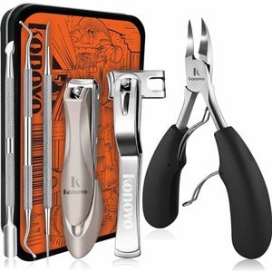 Teennagelknipper voor senioren, dikke teennagels, teennagelknipper voor volwassenen, dikke nagels, lange steel, professionele zware nagelknipper 6 stuks, zwart