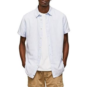 Pepe Jeans Heren Parker kort shirt, bleekmiddel blauw, S, Bleekmiddel Blauw, S