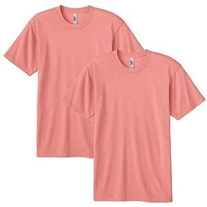 American Apparel Blend Track T-Shirt, Style GTR401, Tri-Coral (2-Pack)