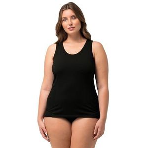 Ulla Popken Dames bodyforming, brede bandjes, onderhemden, zwart, normaal, zwart, 58-60