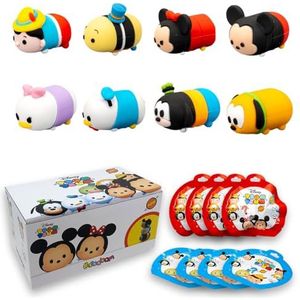 Sbabam, Disney Mini Tsum Tsum, speelgoed voor kinderen aan de kiosk, klein en zacht speelgoed van rubber, 8 stuks met Minnie, Micky, Pinocchio en vele anderen, Disney-poppen als cadeau voor kinderen