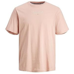 JACK & JONES Heren T-shirt Crew Neck, Misty Rose, M