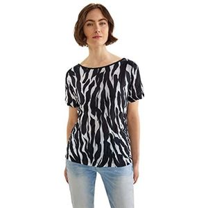 Street One Damesshirt met korte mouwen, zwart, 38