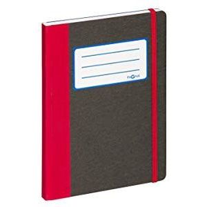 Pagna 26066-03 notitieboek A5 Basic rood (ladde met 192 pagina's, geruit)