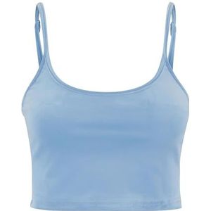 Urban Classics - Débardeur court - Velours - Blauw - Dames