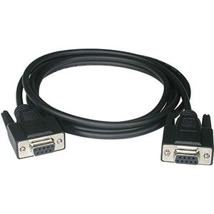 C2G 1M DB9 vrouwtje to DB9 vrouwtje Null Modem Computer Serial Port Extension kabel, zwart