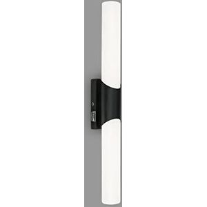 BRILONER - LED-spiegellamp met schakelaar, spiegellamp badkamer, IP44, neutraal witte lichtkleur, 11W, zwart, 47 cm