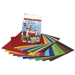 Rayher Hobby 81003000 Fotokarton, 22 x 33 cm, 300 g/m2, blok 10 vellen, 10 kleuren gesorteerd, kleurrijk karton papier