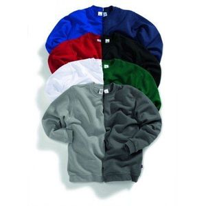 BP 1223-190-81-M uniseks sweatshirt, lange mouwen, ronde hals, gebreide manchetten aan mouwen en zoom, 320,00 g/m² versterkt katoen, rood, M